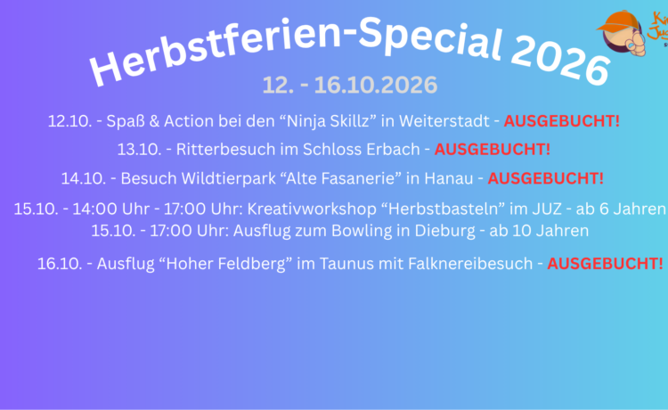 !!! FAST AUSGEBUCHT !!! Wilde Tiere, hohe Berge, Ritter, Kreativität und Abenteuer im Ninja-Parcours in den Herbstferien